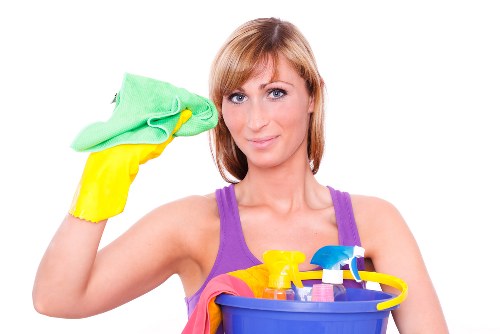 Pimlico Cleaners staff sorting recyclables and packaging in a sustainable cleaning workspace