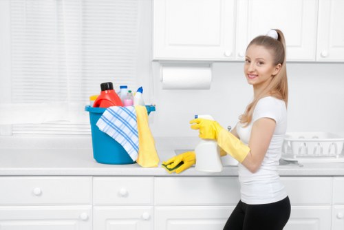 Staff training session focused on safe cleaning methods and PPE use