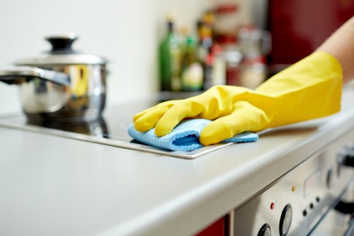 Carpet cleaner working in a Pimlico commercial property