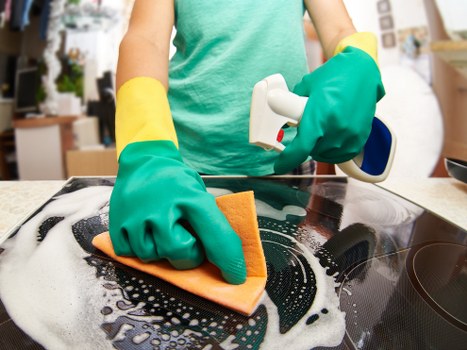 Service notes being checked during a cleaning complaint assessment